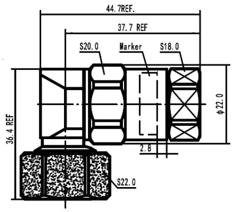 RFS 43MR-SCF12-C03 Угловой штекерный разъем 