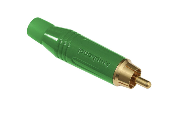 Amphenol Audio ACPR-GRN Кабельный разъем RCA, позолоченные контакты, male