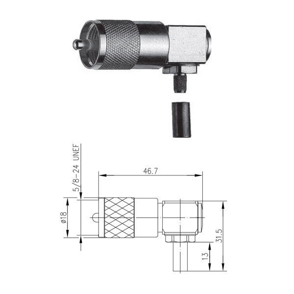 Разъем Telegartner J01040A0691 UHF (Телегартнер)