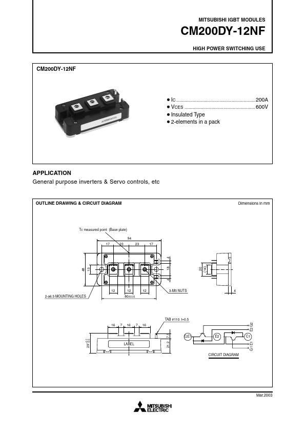 Mitsubishi Electric CM200DY-12NF