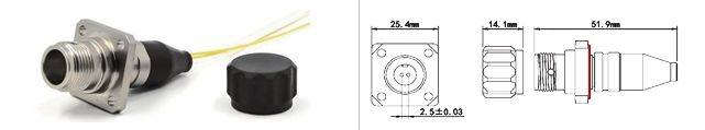 KADAMM KAD-GYE-12F2PC-S2 - Двухконтактная квадратная оптическая розетка