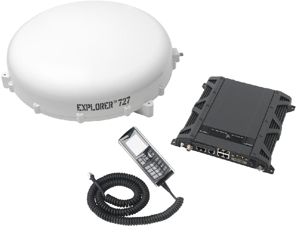Спутниковый терминал BGAN explorer 727 антенна белого цвета