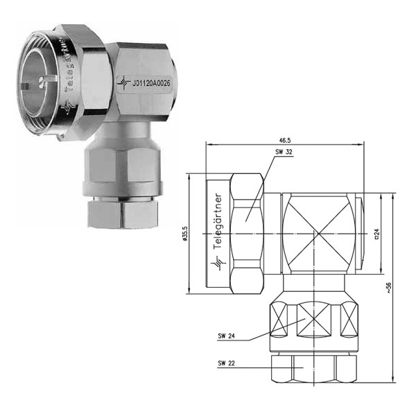 Разъем Telegartner J01120A0026 7-16 DIN (Телегартнер)