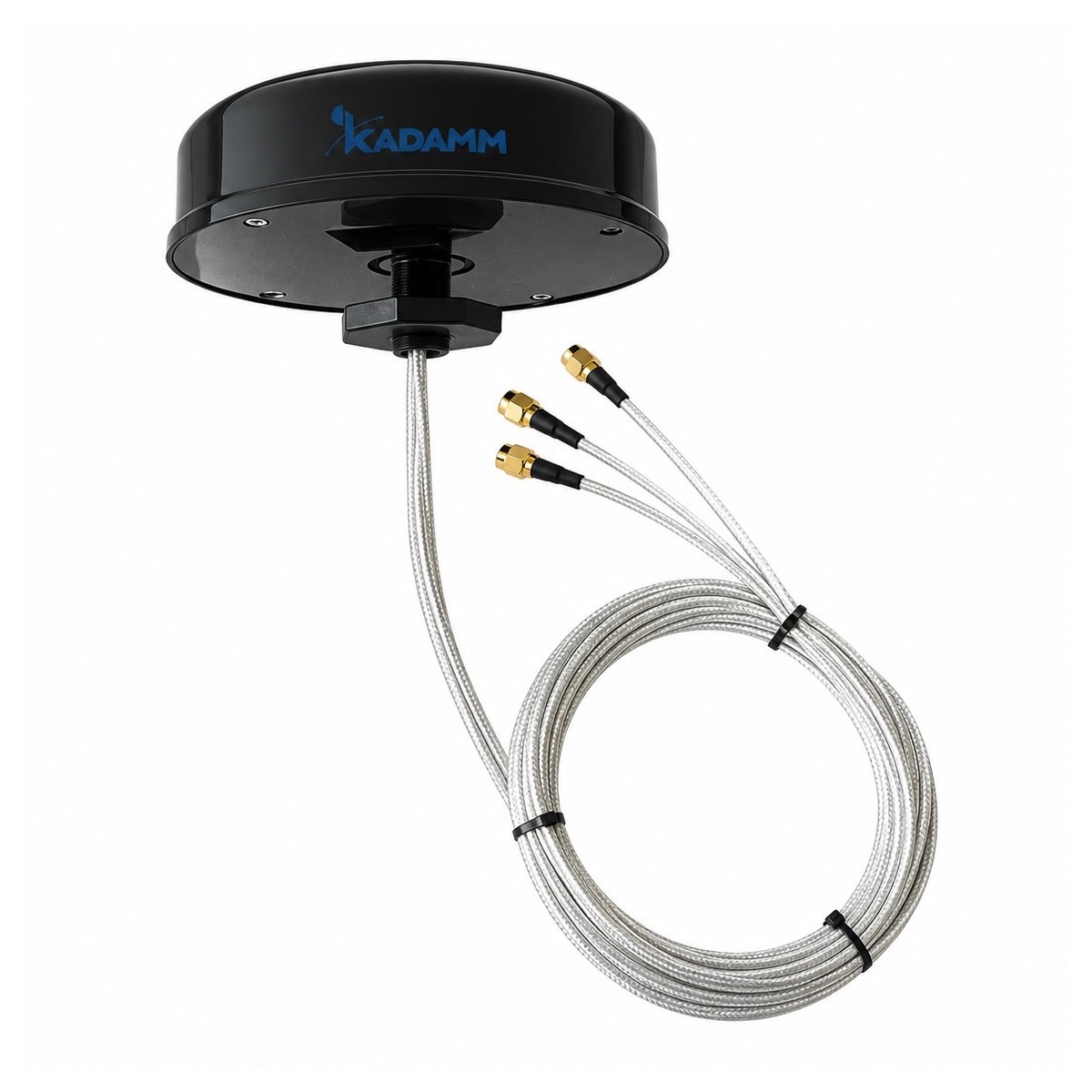 KADAMM GNSS-5G1W1-6 — комбинированная антенна ГНСС + 4G/5G 617–698 / 698–960 / 1562–1612 / 1710–2690 / 2400–2500 / 3300–4200 / 4900–7125 МГц, 2,5–6 дБи, 3 порта (4G/5G + Wi-Fi + ГНСС)