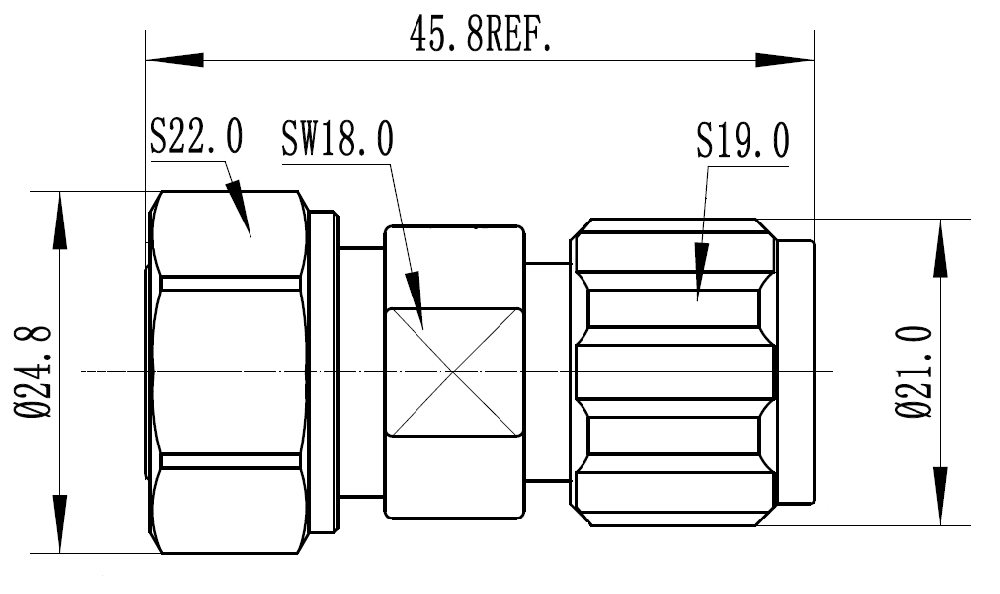 RFS, 43М-NM, РАЗЪЕМ - АДАПТЕР ДЛЯ КОАКСИЛЬНОГО КАБЕЛЯ 4.3-10