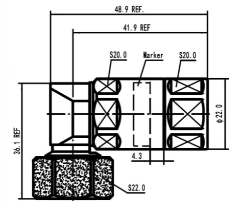RFS 43MR-LCF12-C03 Угловой штекерный разъем